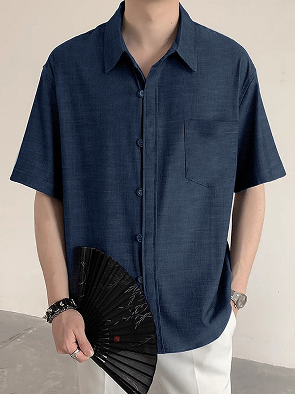 Mens Two Tone Woven Short Sleeve Shirt SKUK63645