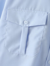 Mens Double Pocket Solid Color Short Sleeve Shirt SKUK74720