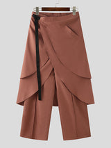 Mens Asymmetric Layered Design Casual Pant SKUK92849