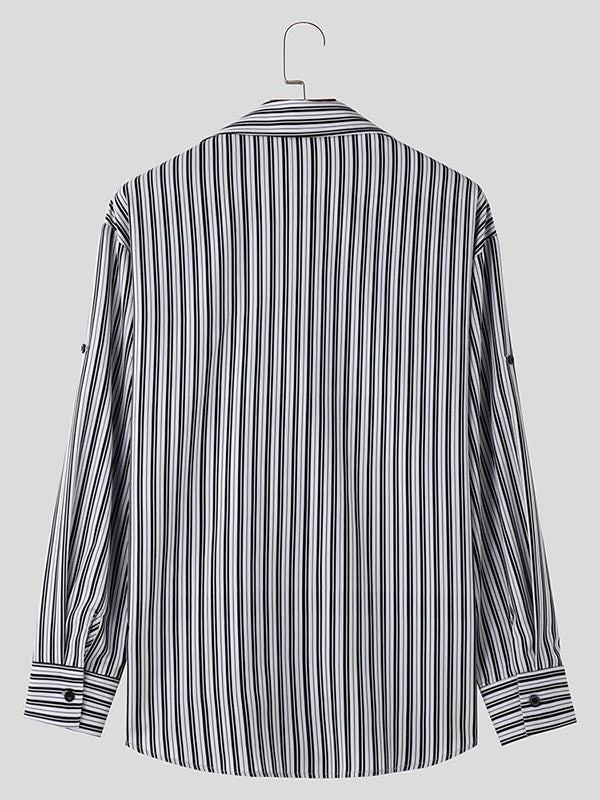 Mens Vertical Stripe Long Sleeve Shirt SKUK75391