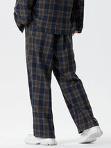 Mens Vintage Plaid Casual Straight Pants SKUK41861