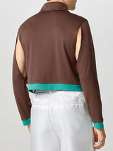 Mens Hollow-Out Cropped Long-Sleeve Shirt SKUK83110