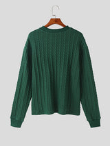 Mens Cable Knit Solid Casual Pullover Sweater SKUK39978