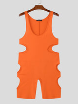 Mens Side Cut-Out Design Sleeveless Bodysuit SKUK84527