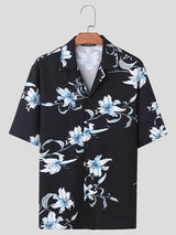 Mens Loose Floral Print Short Sleeve Shirt SKUK71149