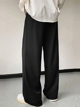 Mens Solid Casual Straight Pants With Pocket SKUK47978