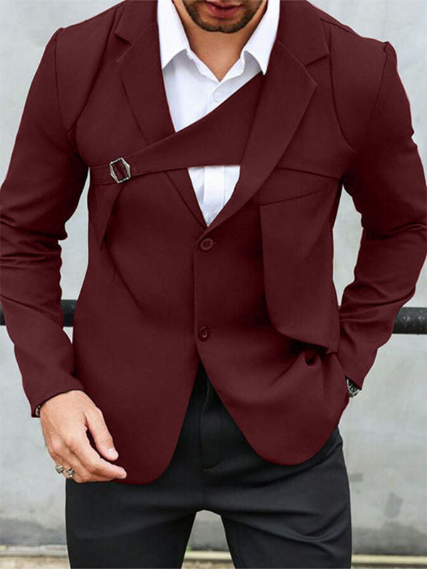 Mens Deconstructed Design Casual Long Sleeve Blazer SKUK84501