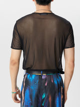 Mens Mesh See Through Short Sleeve T-Shirt SKUK35602