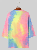 Mens Tie Dye Crew Neck Short Sleeve T-Shirt SKUK55114