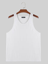 Mens Solid Crew Neck Sleeveless Casual Vest SKUK52056