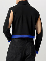 Mens Hollow-Out Cropped Long-Sleeve Shirt SKUK83110