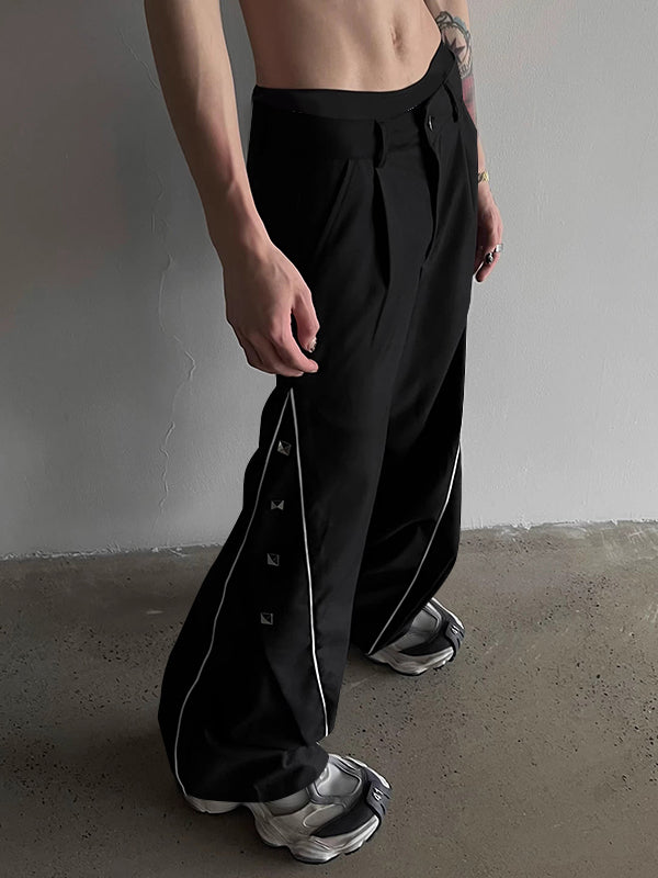 Mens Solid Color Deconstructed Long Pant SKUK76971