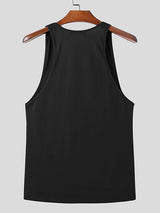 Mens Solid Color U-Neck Sleeveless Tank SKUK72483