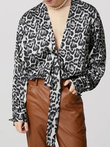 Mens Leopard Print Long-Sleeve Shirt SKUK91579