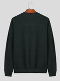 Mens Solid Crew Neck Cutout Pullover Sweater SKUK31900