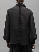 Mens Bow Detail Sheer Long-Sleeve T-Shirt SKUK86707