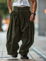 Mens Fashion Solid Color Loose Long Pant SKUK70566