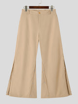 Mens Solid Snap Button Flared Pants SKUK17087