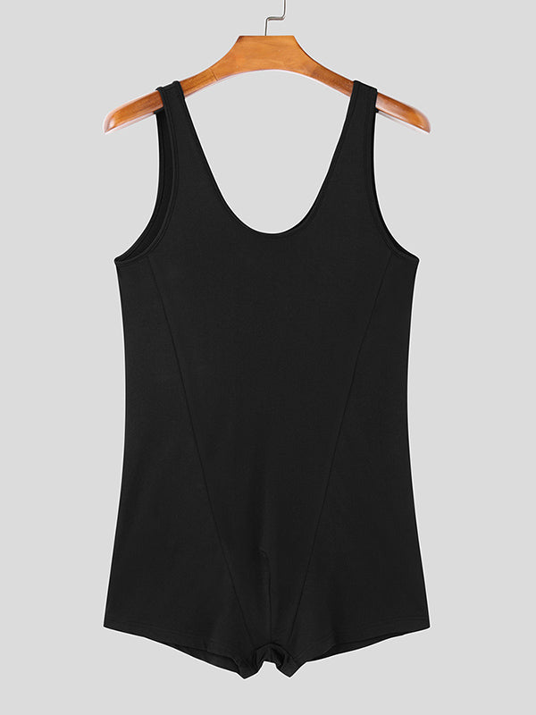 Mens Slim-Fit U-Neck Sleeveless Bodysuit SKUK84405