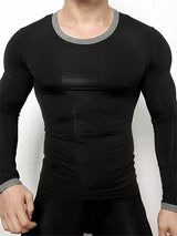 Mens Solid Color Fitted Long-Sleeve T-Shirt SKUK78470