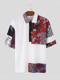 Mens Ethnic Print Short Sleeve Casual Shirt SKUK61593