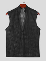 Mens Textured V-Neck Sleeveless Tank SKUK49703