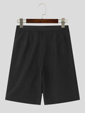 Mens Solid Irregular Side Pockets Shorts SKUK61150