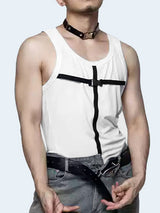 Mens Cross Color-Block Patch Tank SKUK91691