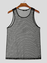 Mens Sheer Mesh Panel Cropped Tank SKUK91513