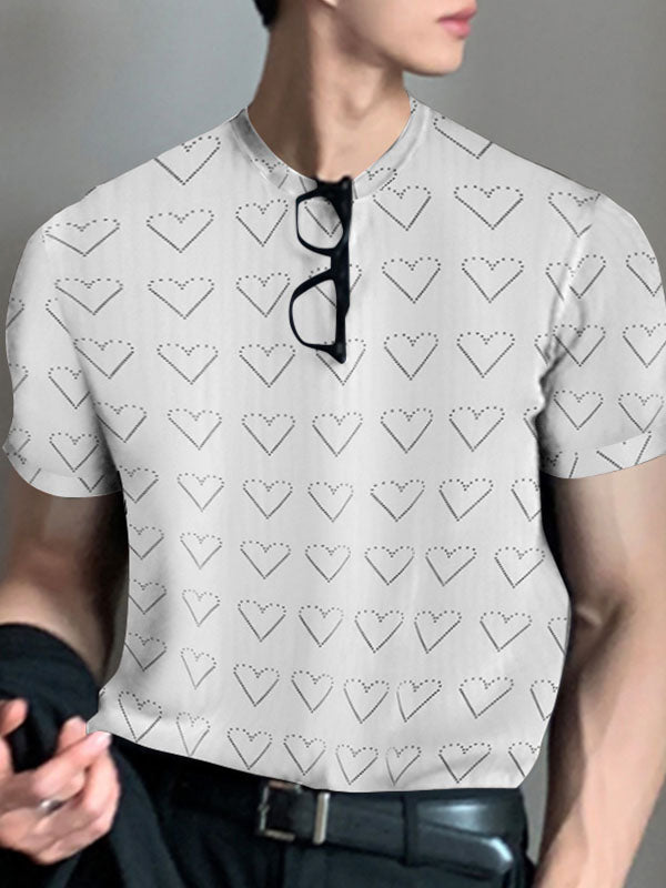 Mens Heart Graphic Short Sleeve T-Shirt SKUK09537