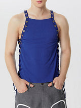 Mens Solid Straps See Through Sleeveless Vest SKUK55956