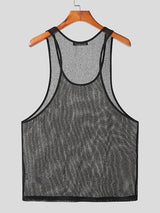 Mens Mesh See Through Casual Sleeveless Tank SKUK05476