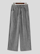 Mens Striped Loose Fit Straight Leg Pant SKUK79222