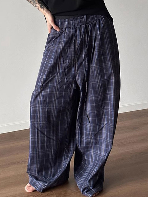 Mens Simple Solid Color Plaid Pant SKUK68201