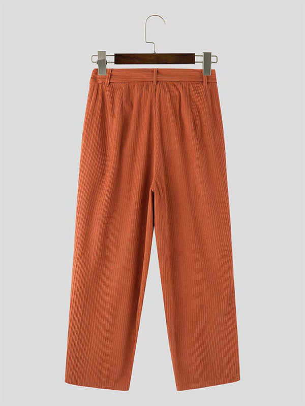 Mens Corduroy Textured Loose-Fit Long Pant SKUK89331