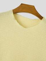 Mens Textured V-Neck Long Sleeve T-Shirt SKUK68203