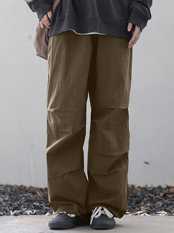 Mens Solid Drawstring Waist Cargo Pants SKUK52053