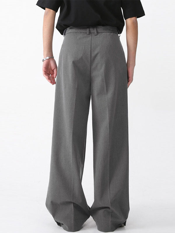 Mens Solid Button Design Casual Pants SKUK46904