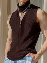 Mens Solid Knit Textured Sleeveless Vest  SKUK63276