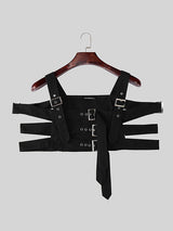 Mens Buckle Strap Design Short Waistcoat SKUK83113