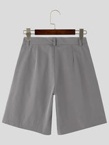 Mens Solid Pleated Side Pockets Shorts  SKUK58119