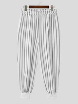 Mens Striped Print Sheer Wide-Leg Pant SKUK62935