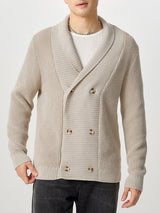 Mens Double-Breasted Knit Long Sleeve Cardigan SKUK78697