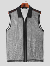 Mens Mesh See Through Zip Front Vest SKUK51167