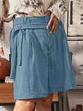 Mens Solid Side Pockets Casual Shorts SKUK61607