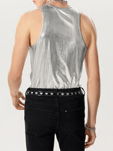 Mens Glitter Crew Neck Sleeveless Vest SKUK48113