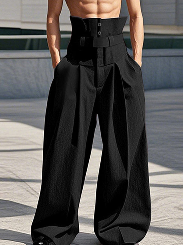 Mens Solid Color Loose Wide-Leg Pant SKUK93664