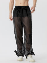 Mens Casual Striped See-Through Pant SKUK62925