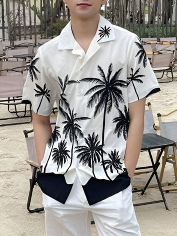 Mens Coconut Tree Print Short Sleeve Shirt SKUK68833