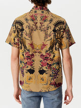 Mens Ethnic Print Cotton Short Sleeve Shirt SKUH54797